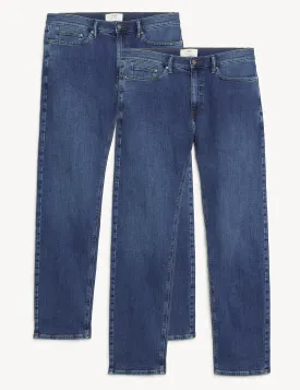 2 pairs of Marks & Spencer straight fit stretch jeans