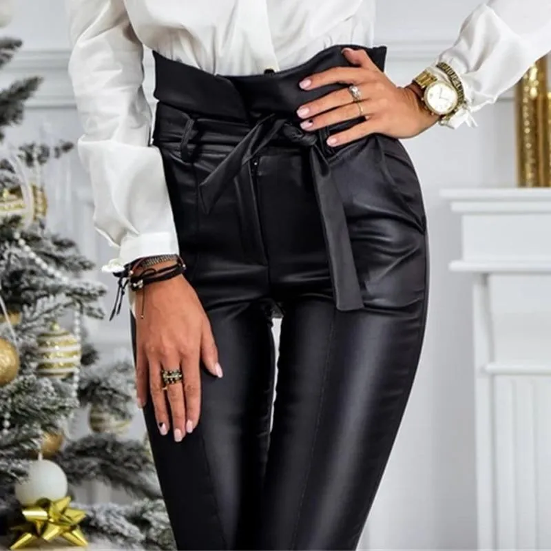 Belt High Waist Pencil Pants