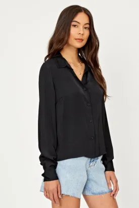 Black Satin Blouse