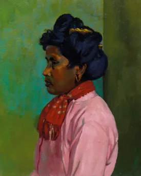 BLACK WOMAN WITH PINK BLOUSE