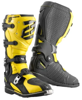 Bogotto MX-7 S Motocross Boot with Shin Guard, Yellow/Black