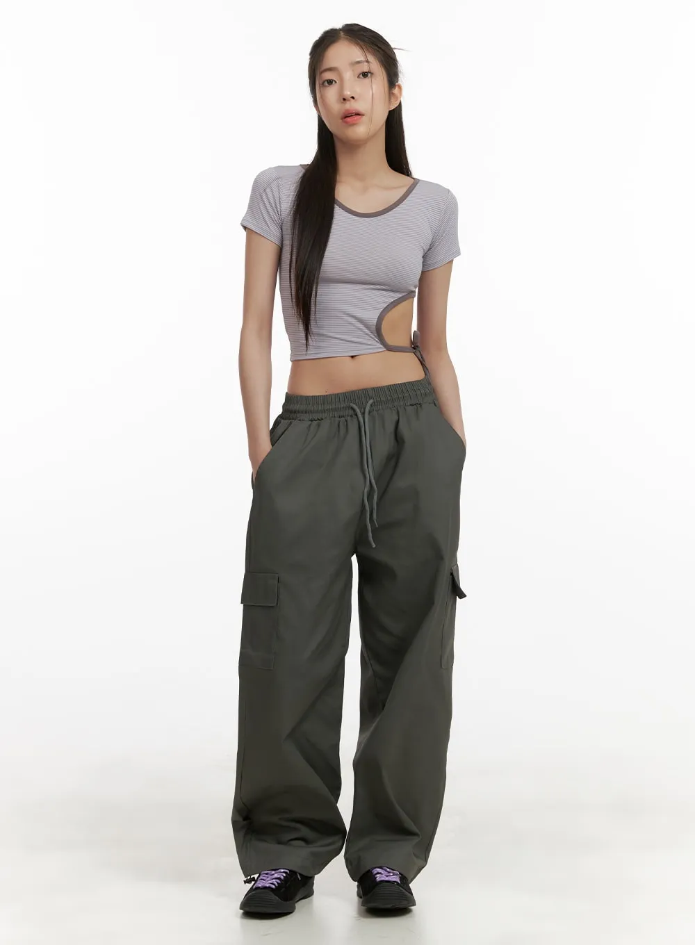 Comfy Cargo Pants (Dark Gray) OA429