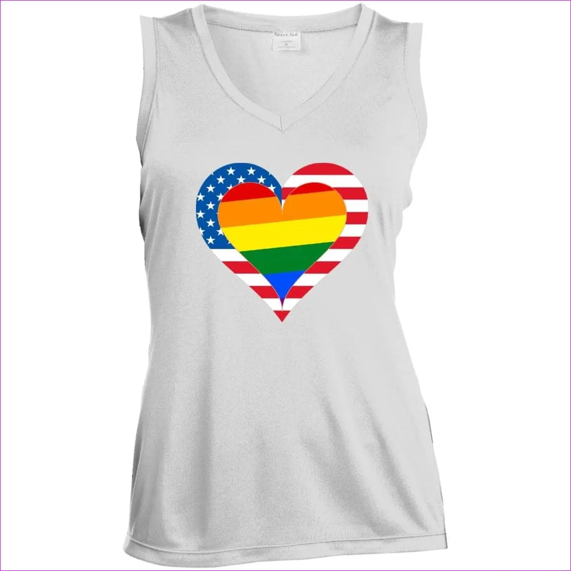 Country & Pride Love Ladies' Sleeveless V-Neck Performance Tee