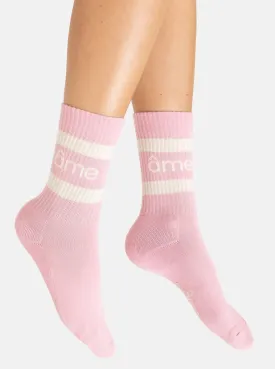 DIEGO SOCKS WITH CONTRASTING LINES | LIGHT PINK