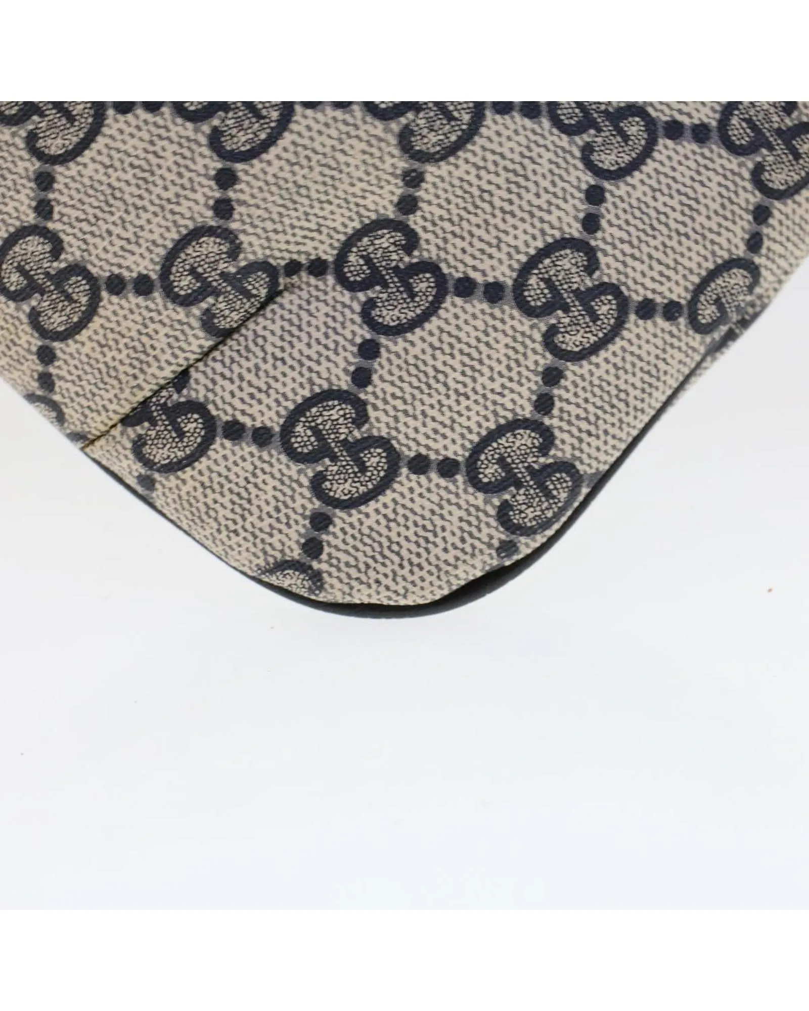 GG Canvas Pouch PVC Leather Navy Gray