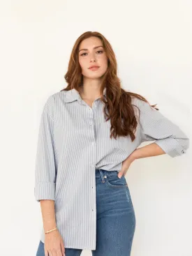 Harris Button-Down Shirt - Blue/White Stripe