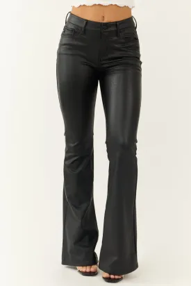 KanCan Black Faux Leather Flare Leg Pants