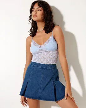 Mayrinda Crop Top in Lace Powder Blue