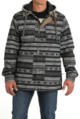 Men's Cinch Blue/Gray Southwest Print Canvas Barn Coat with Removable Hood