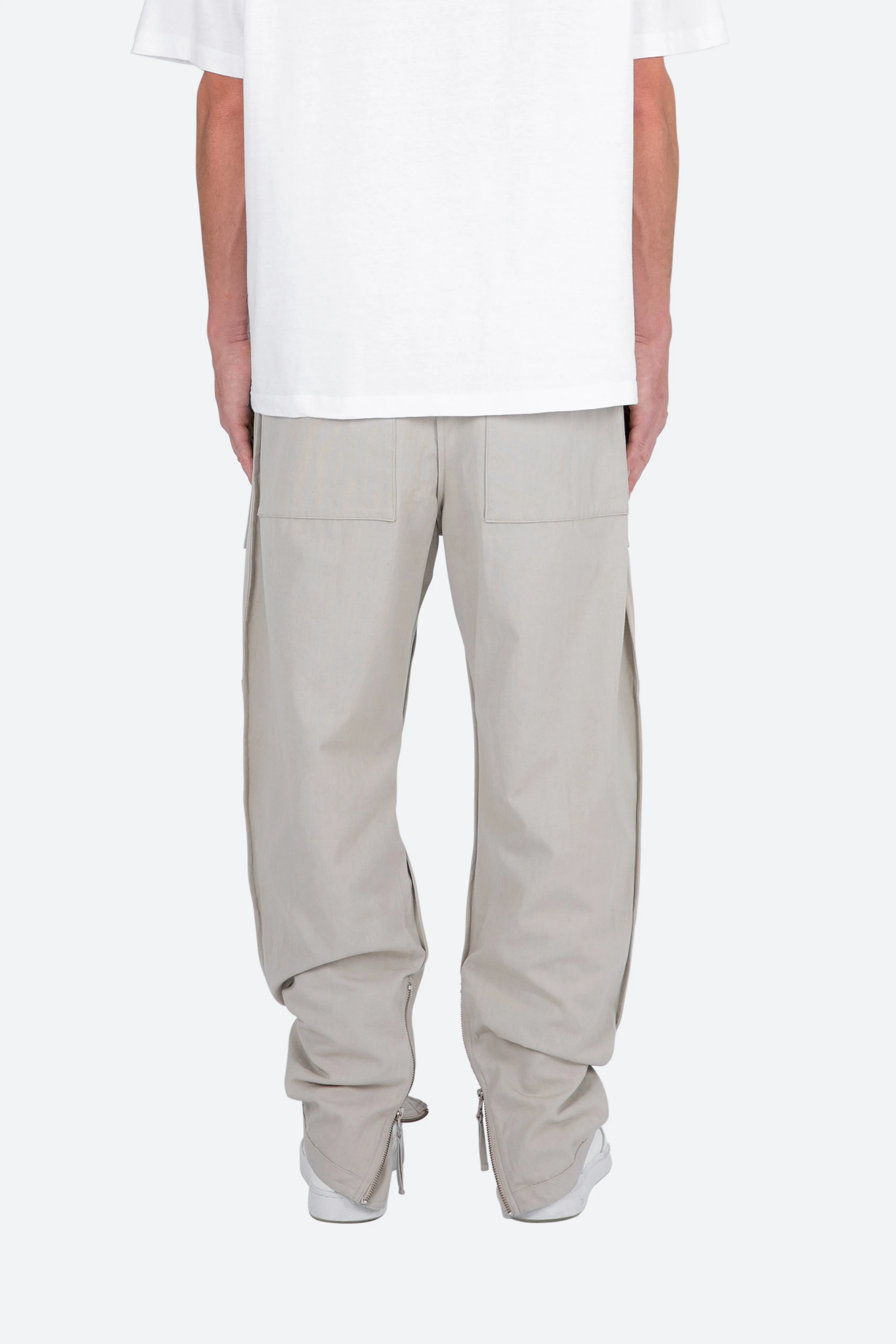 Multi Zip Cargo Pants - Stone