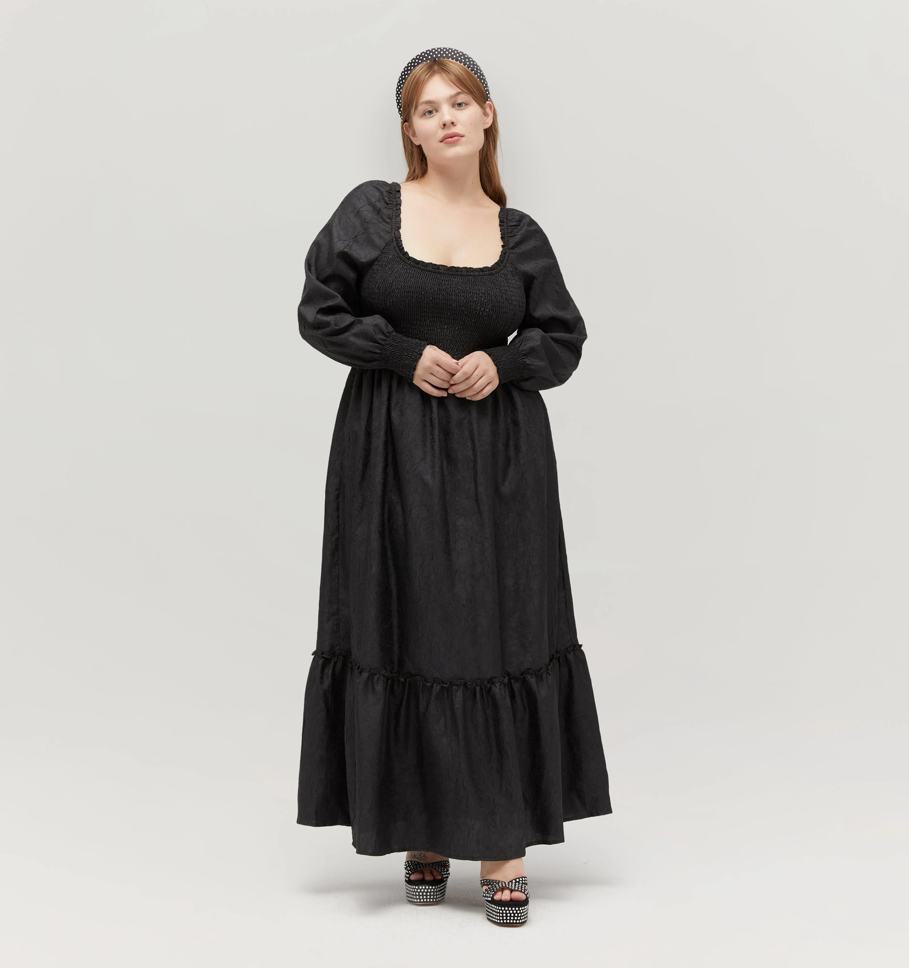 The Emily Nap Dress - Black Crushed Taffeta