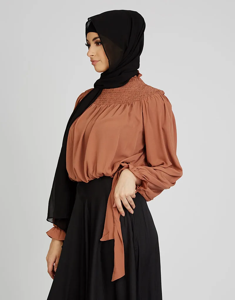 Tie Waist Chiffon Blouse