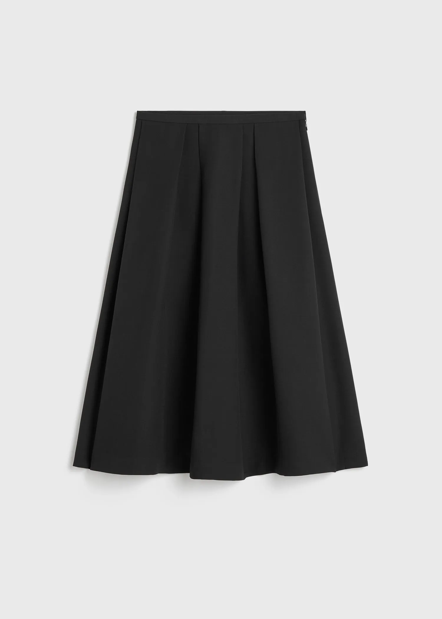 Wool silk twinflower skirt black